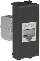 Розетка компьютерная экранированная модульная DKC Avanti 1-м. 1 мод. RJ45 5е черный матовый картинка